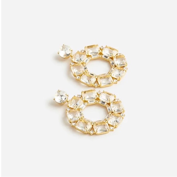 J. Crew Faceted-crystal hoop earrings